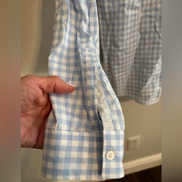 LACOSTE Men’s Classic Fit Long Sleeve Light Blue Gingham shirt size 42 - Picture 2 of 7